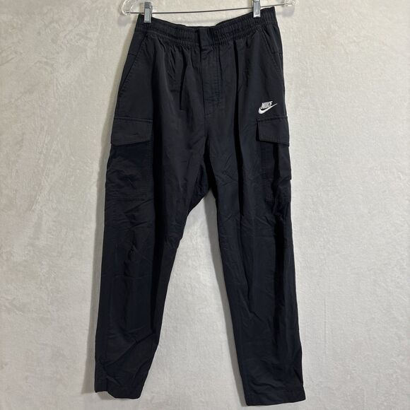 Nike Sportswear Pants Men's Size Large Black Woven Unlined Utility Cargo Nylon - Picture 1 of 15
